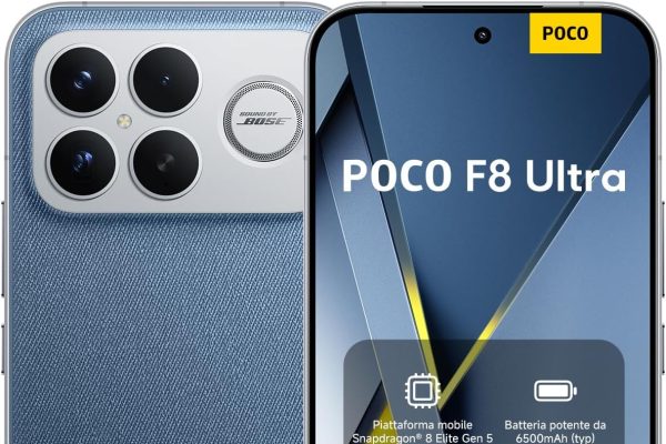Xiaomi POCO F8 Ultra, Smartphone 16+512 GB, AMOLED Display 6.9″ 120Hz, 50MP Light Fusion 950 Camera with OIS, Audio Sound by Bose, 6500mAh Battery, Denim Blue, Warranty 2 Years, Not Included Charger