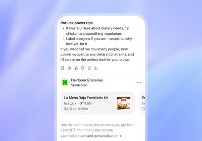 Test degli annunci su ChatGPT avviati: 'servono a mantenere e ampliare l'infrastruttura'