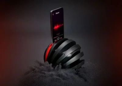 Dionisio, il diffusore acustico passivo in grafite riciclata che amplifica la musica dello smartphone