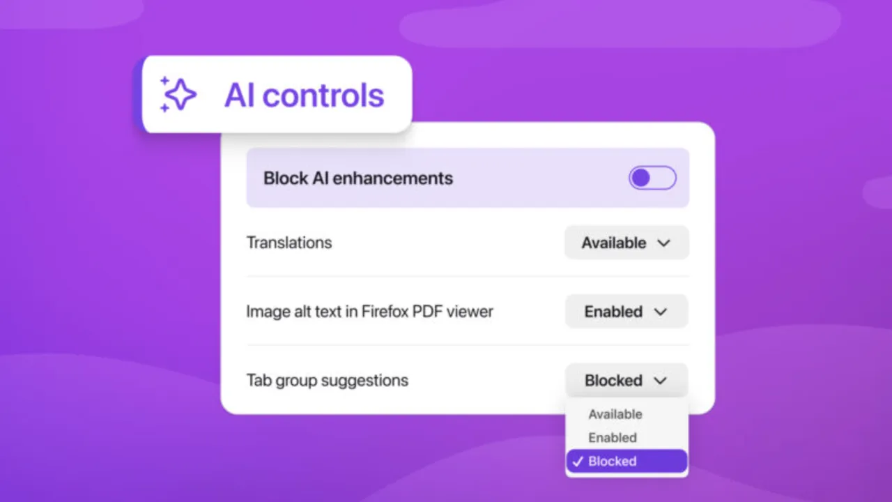 Firefox inserisce un pulsante per spegnere tutte le funzioni AI