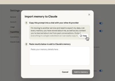 L’IA di Anthropic ora può importare la memoria anche dal rivale ChatGpt – Software e App
