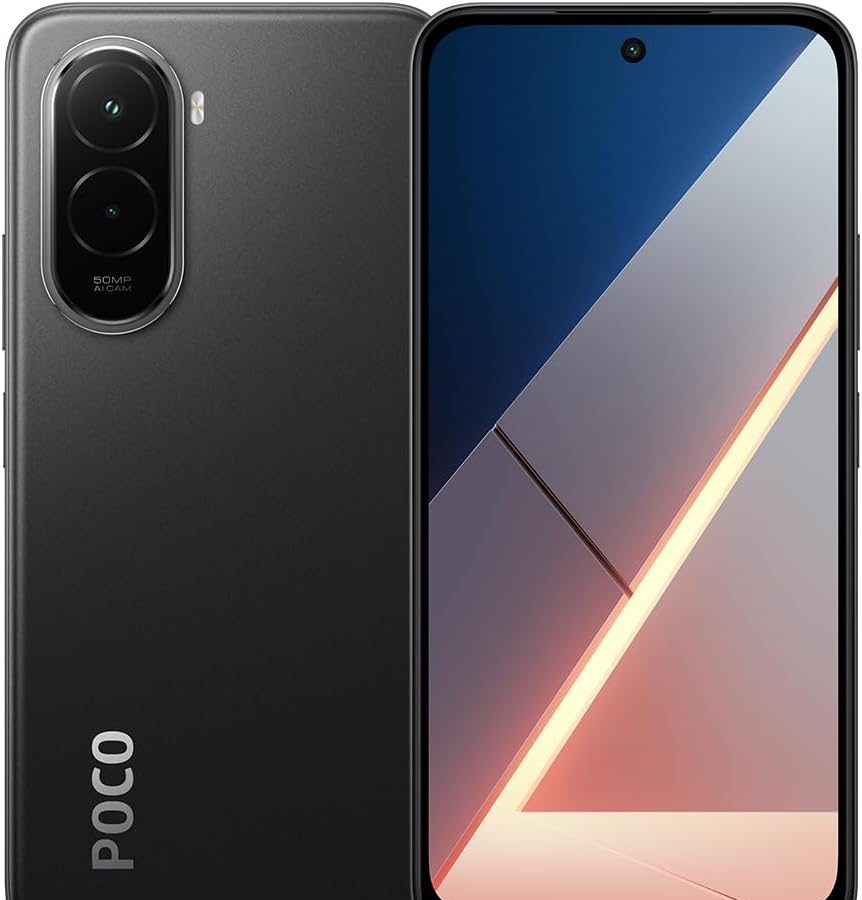 XIAOMI POCO M7 Smartphone 6GB+128GB Powerful Snapdragon 685 Solid Battery 7000mAh (Typical) 50MP Dual AI Camera, No Charger Included (Black)