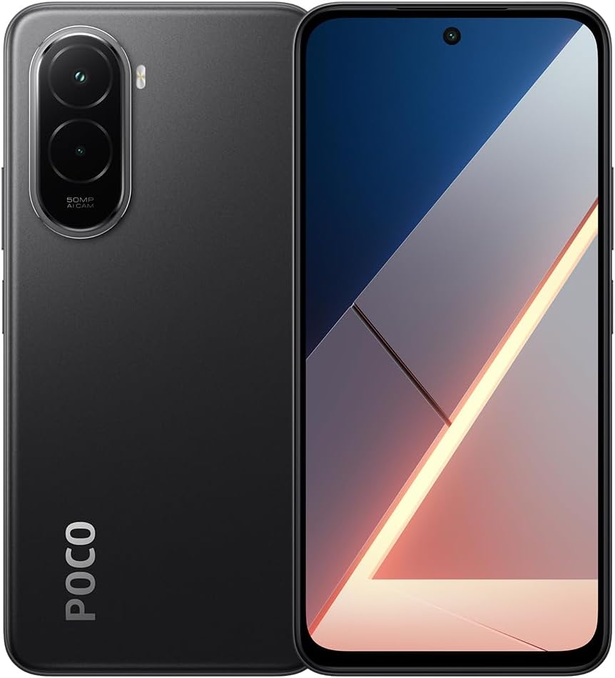 XIAOMI POCO M7 Smartphone 6GB+128GB Powerful Snapdragon 685 Solid Battery 7000mAh (Typical) 50MP Dual AI Camera, No Charger Included (Black)