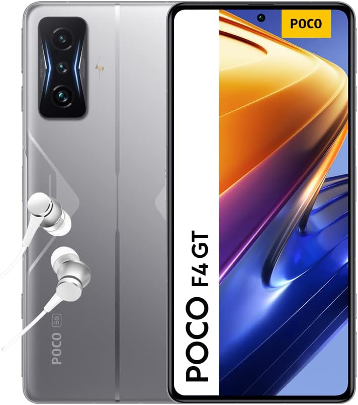 POCO F4 GT 5G Smartphone 8+128GB, AMOLED E4 120Hz 6.67″ Display, Snapdragon 8 Gen 1, Triple Camera 64MP, 4700mAh HyperCharge 120W, Knight Silver (IT) Alexa Hands Free