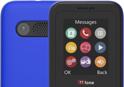 TTfone TT150 Simple Unlocked Mobile Phone with Bluetooth, Long Lasting Battery, Dual SIM with Camera and Game, Easy to Use, Durable and Lightweight (Blue)