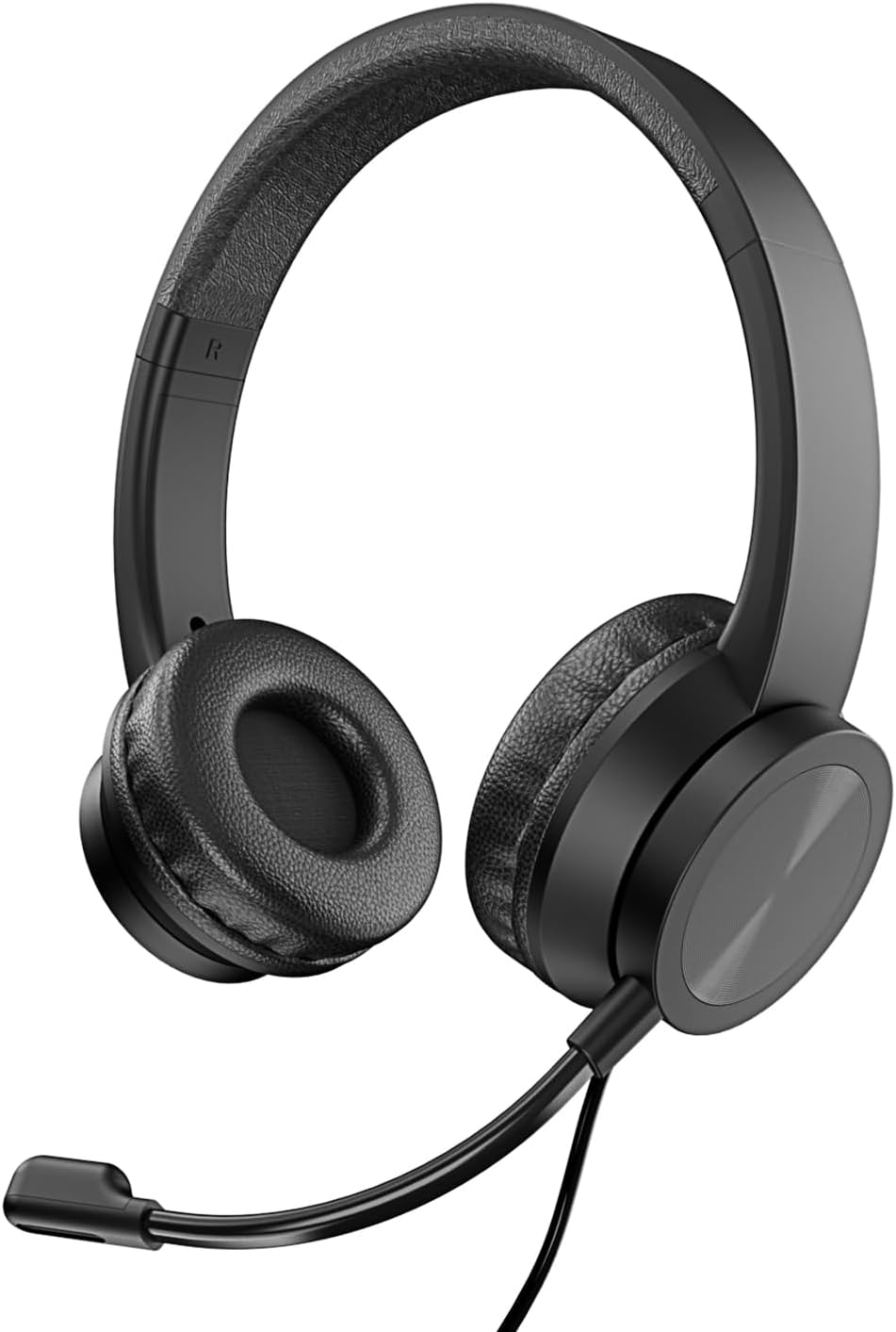 VulTech HS-03 Black USB On-Ear Headphones with Microphone with Adjustable Headband with Volume and Mute Controller for PC, Office, Computer, Laptop, Macbook, Teams, Meet, Zoom – Headset