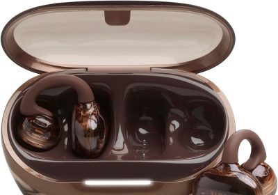 JBL Soundgear Clips Cuffie Open-Ear True Wireless, SonicArc Design, fino a 32 Ore di Autonomia, 4 Microfoni Beamforming, Resistenti ad Acqua e Polvere IP54, Tecnologia JBL OpenSound, Ghost Copper