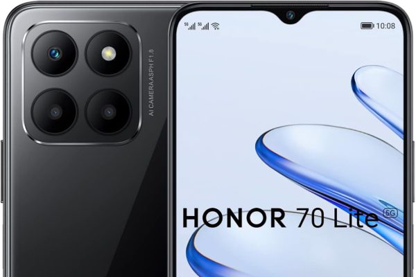 Honor 70 Lite Smartphone 5G, 4GB+128GB, 6.5″ 90Hz FullView Display, 5000mAh, Android 12, Dual SIM, Midnight Black