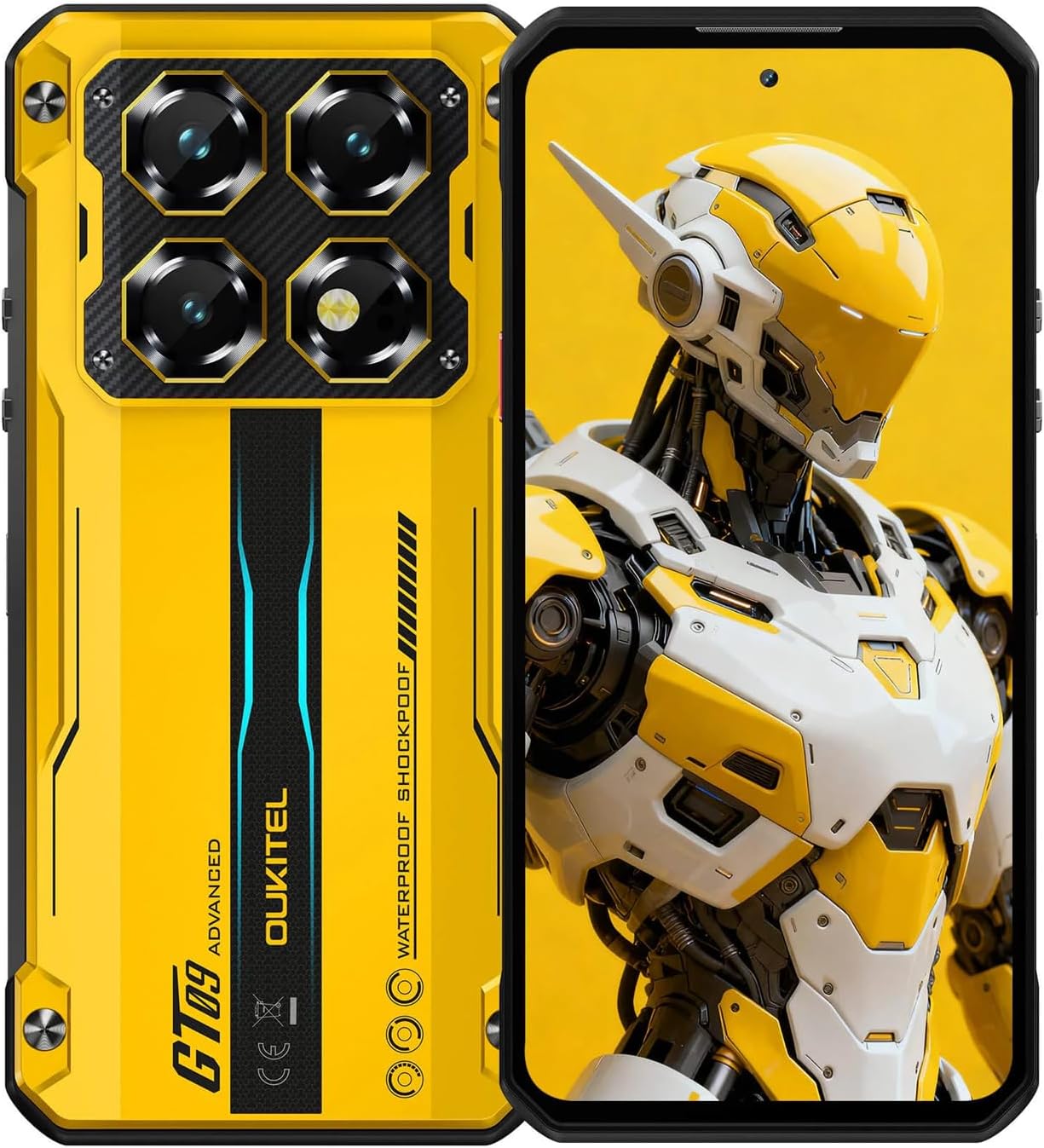 OUKITEL WP60 Smartphone Rugged 5G, Display 7.2″ HD+, RAM 16GB+32GB, 10000mAh Battery, 108MP Camera, Night Vision, Gorilla Glass 5, IP68/IP69K Certified, YELLOW