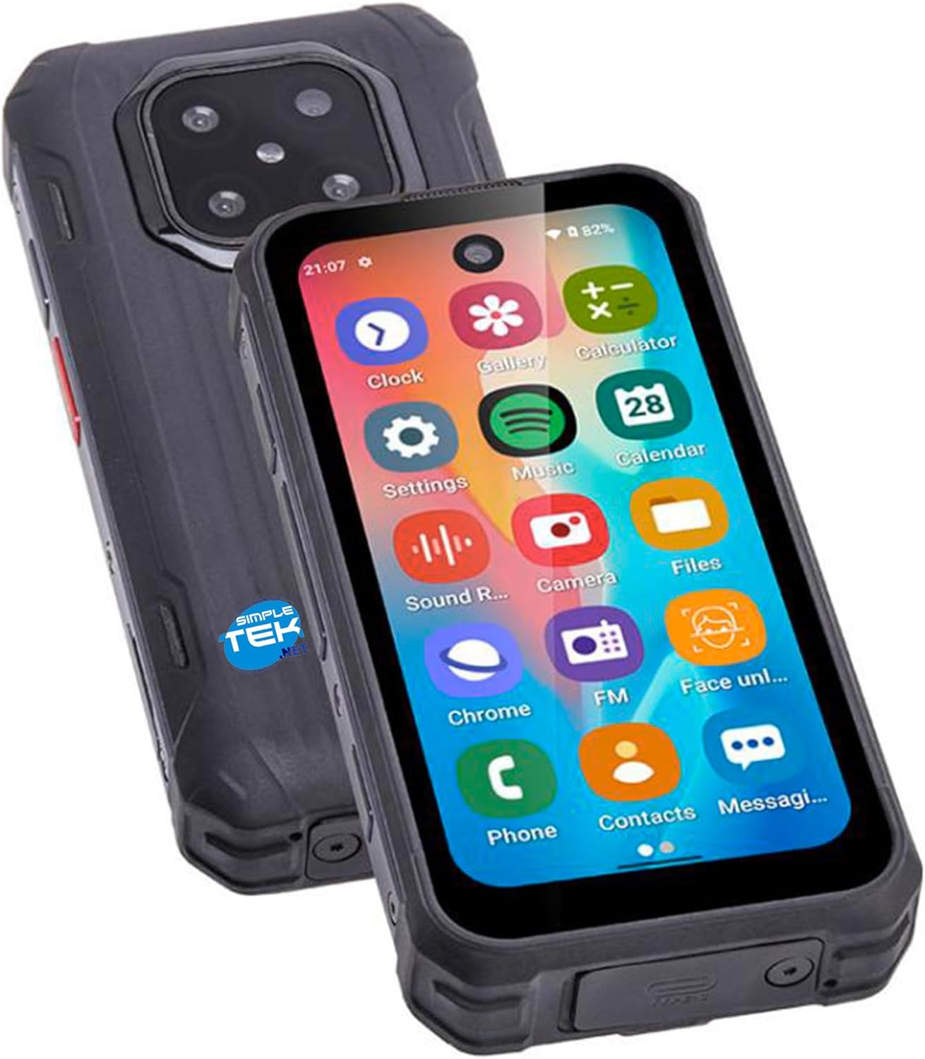 SIMPLETEK – Rugged Mini Smartphone 3.88 Inch, 4G LTE – Android 12, 6GB RAM / 128GB ROM, Dual SIM, Ideal for the Elderly and Children