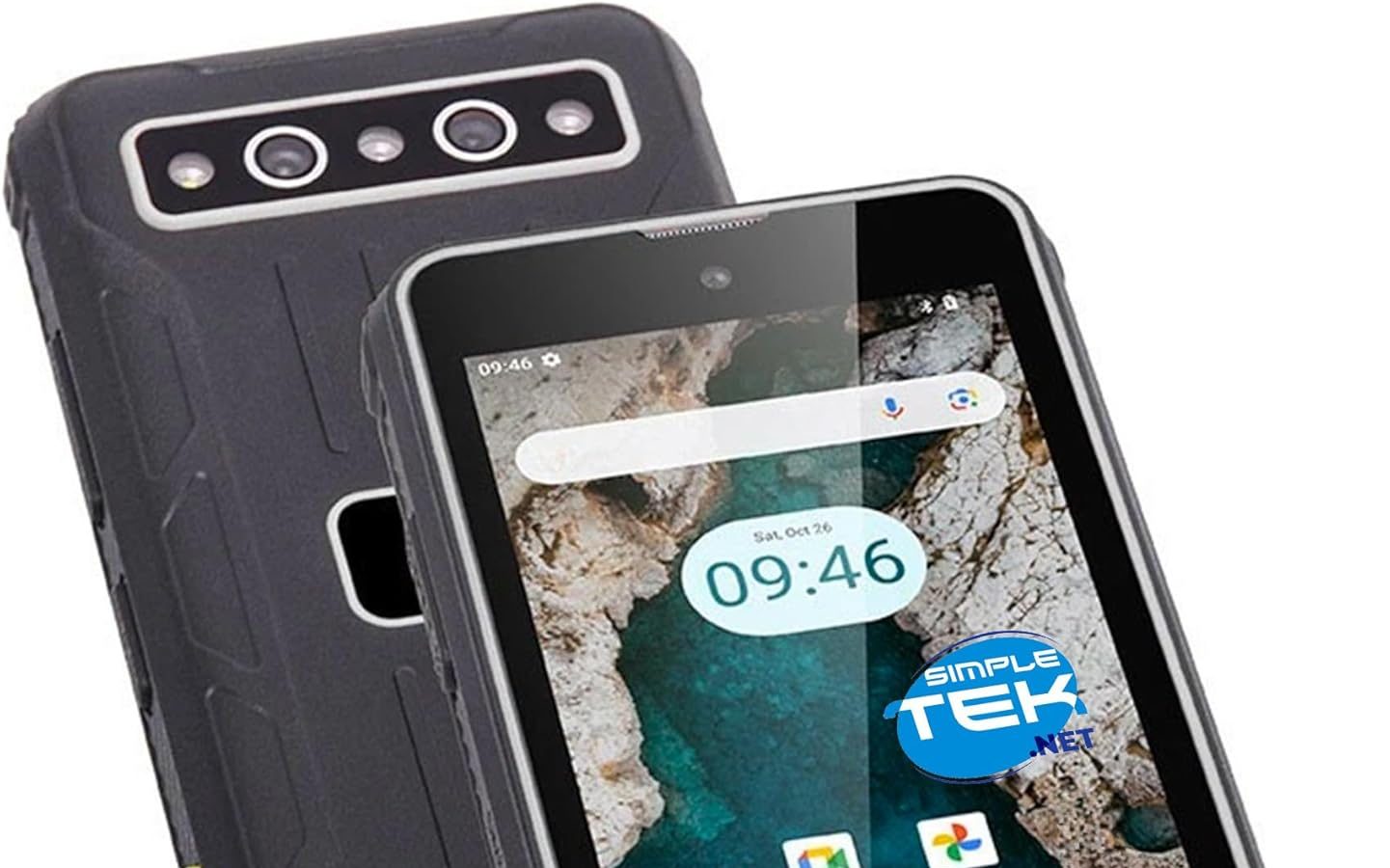 SIMPLETEK – Mini Smartphone Rugged Grey 4″, 4G LTE – Android 14, 4GB RAM / 64GB ROM, NFC, Dual SIM, For Basic and Durable Use