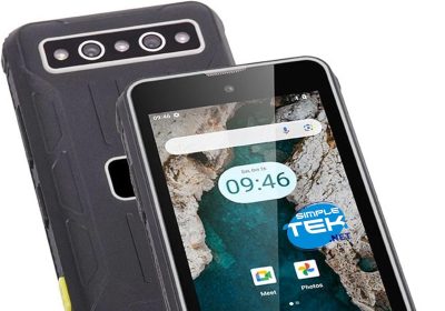 SIMPLETEK – Mini Smartphone Rugged Grey 4″, 4G LTE – Android 14, 4GB RAM / 64GB ROM, NFC, Dual SIM, For Basic and Durable Use