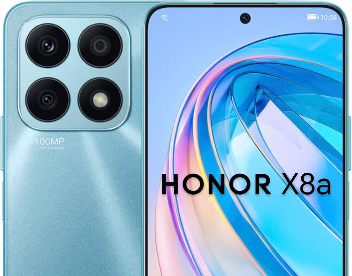 HONOR X8a Smartphone, Triple Camera 100MP, FullView Display, 6.7 Inch at 90Hz, 6GB + 128GB, Android 12, Dual SIM, Lake Cyan