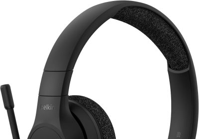 Belkin SoundForm Adapt Headphones with Microphone, Multipoint Technology, ENC, Bluetooth, Wired, ENC, 65 Hours Playtime, Wireless Headphones for Work, Office, PC, Computer, Laptop, Tablet, Mobile Phone