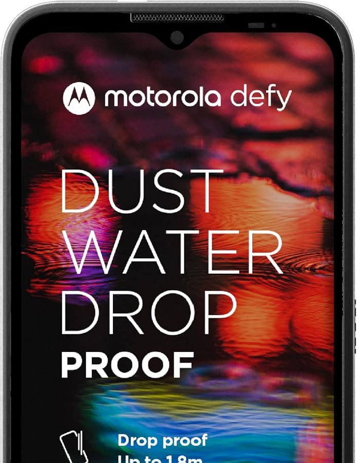 Motorola Rugged Defy Rugged Smartphone (6.5 inch HD+ Display, IP69/IP68, Qualcomm Snapdragon, 48MP Triple Camera System, 5000mAh Battery, Dual SIM, 4/64GB, Android 10)