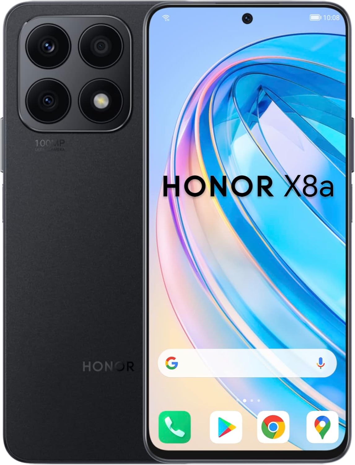 HONOR X8a Smartphone, Triple Camera 100MP, FullView Display 6.7 Inch at 90Hz, 6GB + 128GB, Android 12, Dual SIM, Midnight Black