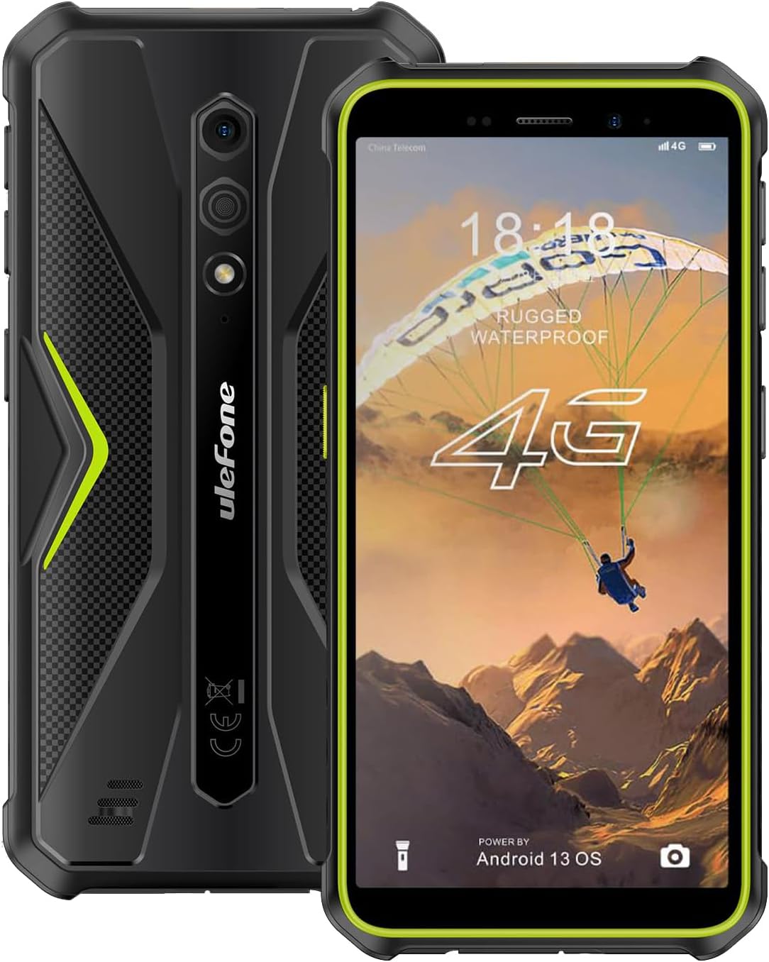 Ulefone Armor X12 Android 13 Rugged Phone – Up to 6GB RAM 32GB ROM, 256GB Expandable, 13MP Waterproof Camera, 4G Smartphone, Three Card Slots, NFC, 5.4″ Screen