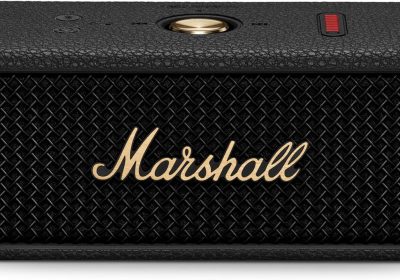 Marshall Emberton III Portable Wireless Bluetooth Speakers Pairable IP67 Dust and Water Resistant, 32+ Hours Playtime Fast Charging – Black and Brass