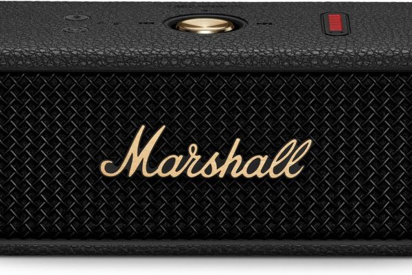 Marshall Emberton III Portable Wireless Bluetooth Speakers Pairable IP67 Dust and Water Resistant, 32+ Hours Playtime Fast Charging – Black and Brass