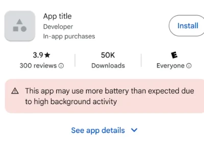 Android ti avviserà se un’app che stai per scaricare consuma troppa batteria