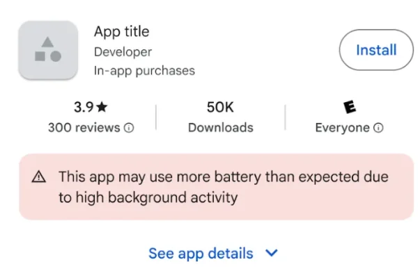 Android ti avviserà se un’app che stai per scaricare consuma troppa batteria