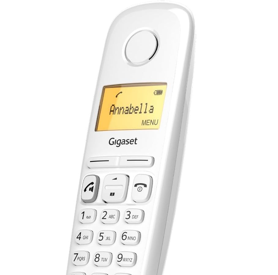 Gigaset A270 – Cordless Phone with Handsfree – Illuminated Graphic Display – Long Battery Life, White [Italian Version]