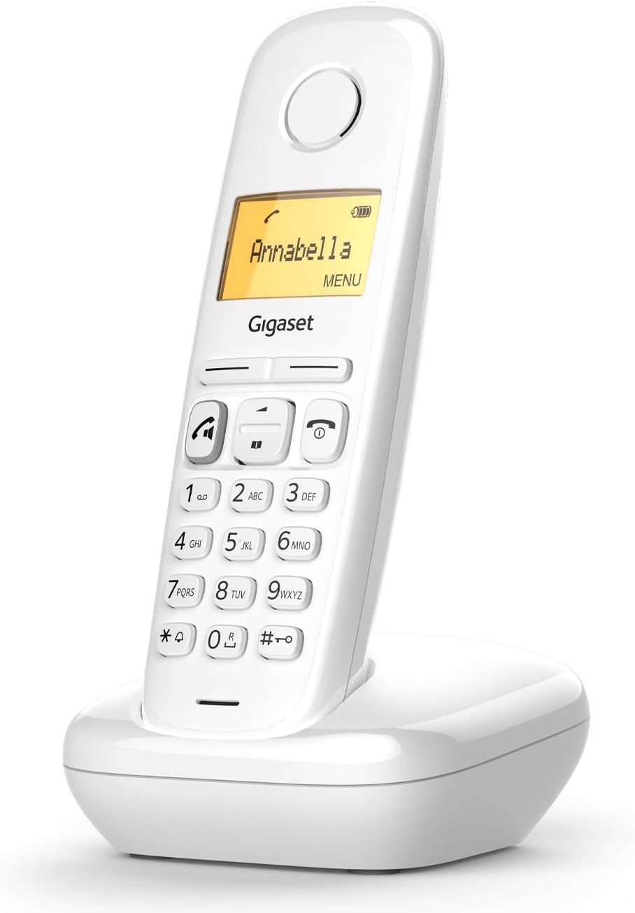 Gigaset A270 – Cordless Phone with Handsfree – Illuminated Graphic Display – Long Battery Life, White [Italian Version]