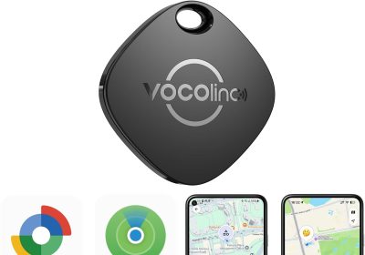 VOCOlinc Smart Tag Compatible with Android Google Functions Find or iOS Apple Where is App, Bluetooth Object Locator for Keys/Wallet/Luggage/Backpack Bag, 1 Piece, Black