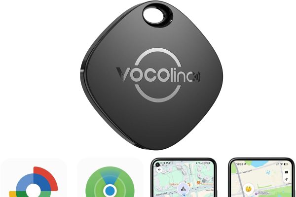 VOCOlinc Smart Tag Compatible with Android Google Functions Find or iOS Apple Where is App, Bluetooth Object Locator for Keys/Wallet/Luggage/Backpack Bag, 1 Piece, Black