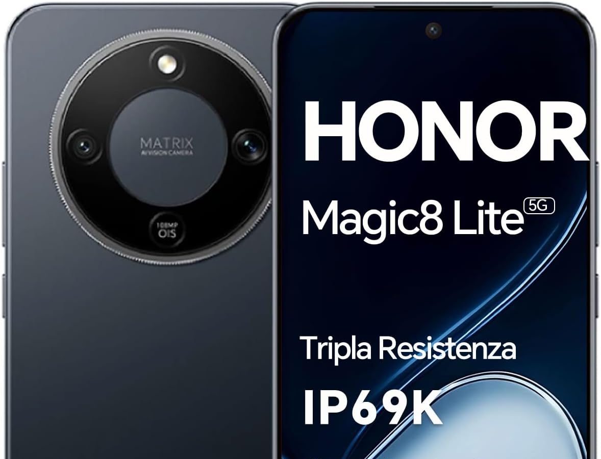 HONOR Magic8 Lite Smartphone 5G, AMOLED Display 6.79 Inches, 8 + 512GB, Triple Resistance IP68/IP69K, 7500mAh Battery, 108MP Camera with OIS, Dual SIM, NFC