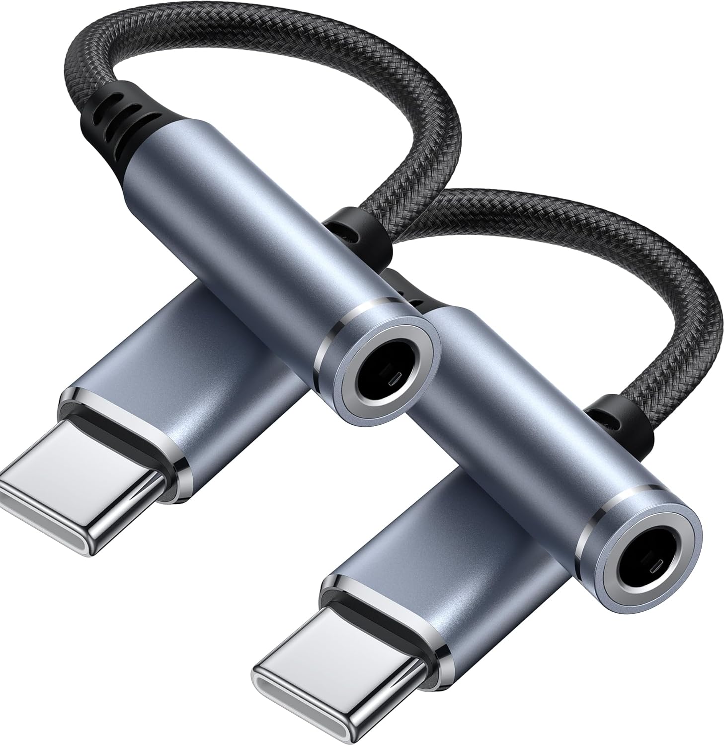 2 Pack – Adattatore da USB C a jack femmina da 3,5 mm, cavo audio da tipo C ad ausiliario, compatibile con 16 Pro Max Plus 15 Galaxy S24 S23 S20 Ultra S20+, iPad Pro 2021/2020/2018, Pixel 9/8 (2)