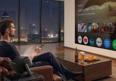 Proiettore Google TV super luminoso: facile da installare senza stress!