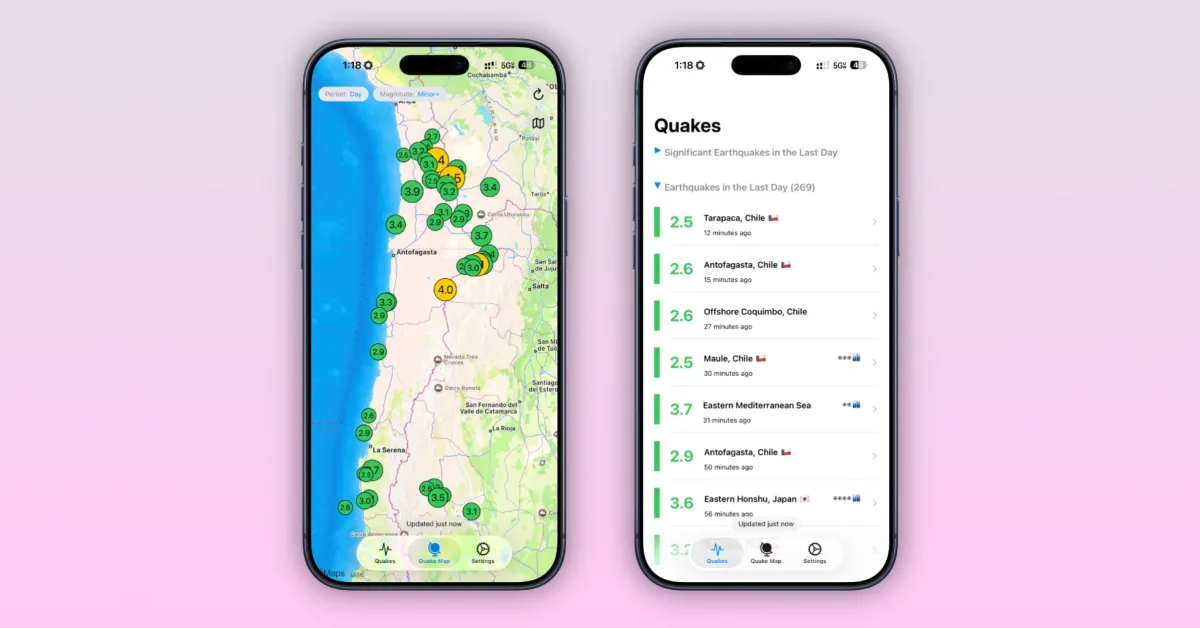 Spotlight sulle App Indie: ‘QuakeInfo’ – Monitora gli Earthquake in Tempo Reale in Modo Veloce e Facile!