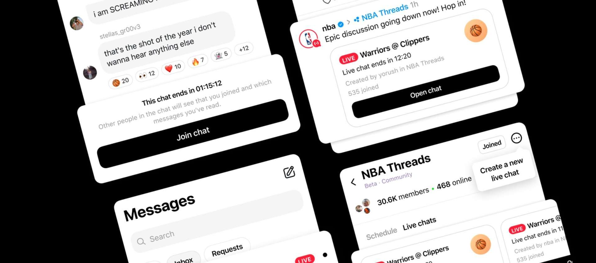 Meta lancia le nuove Live Chat su Threads