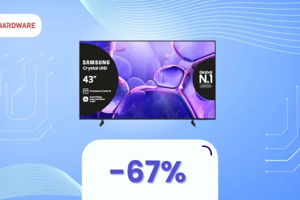 Samsung Crystal UHD 4K 43”: SCONTRO IMPERDIBILE su Amazon (-67%)