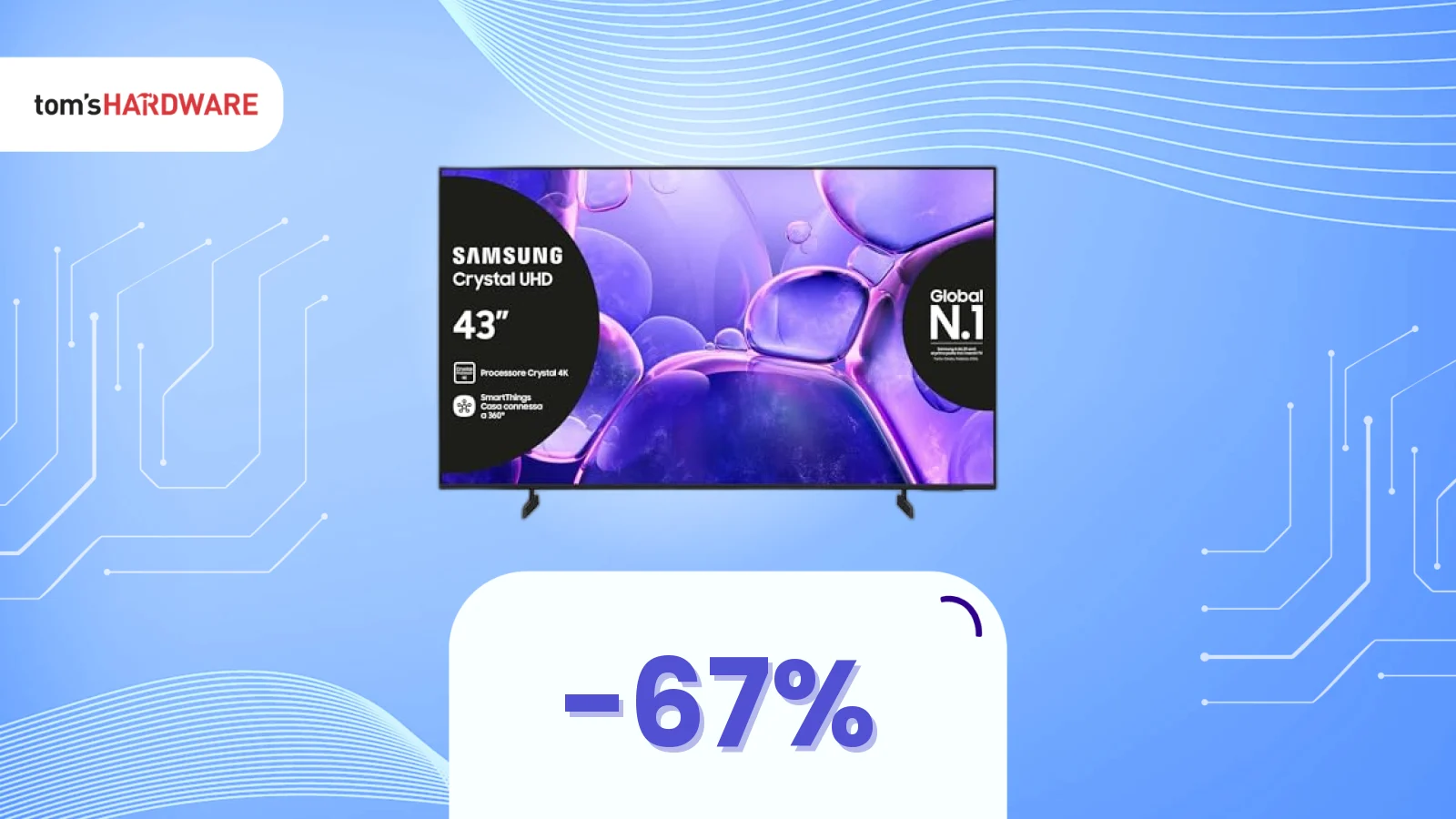Samsung Crystal UHD 4K 43”: SCONTRO IMPERDIBILE su Amazon (-67%)