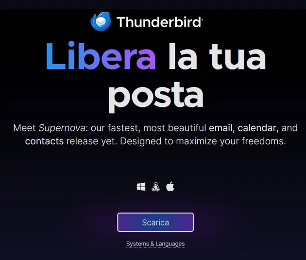 Scaricare Thunderbird per la posta elettronica