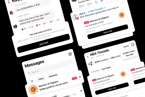 Gli utenti di Threads possono ora partecipare a chat di gruppo durante eventi live