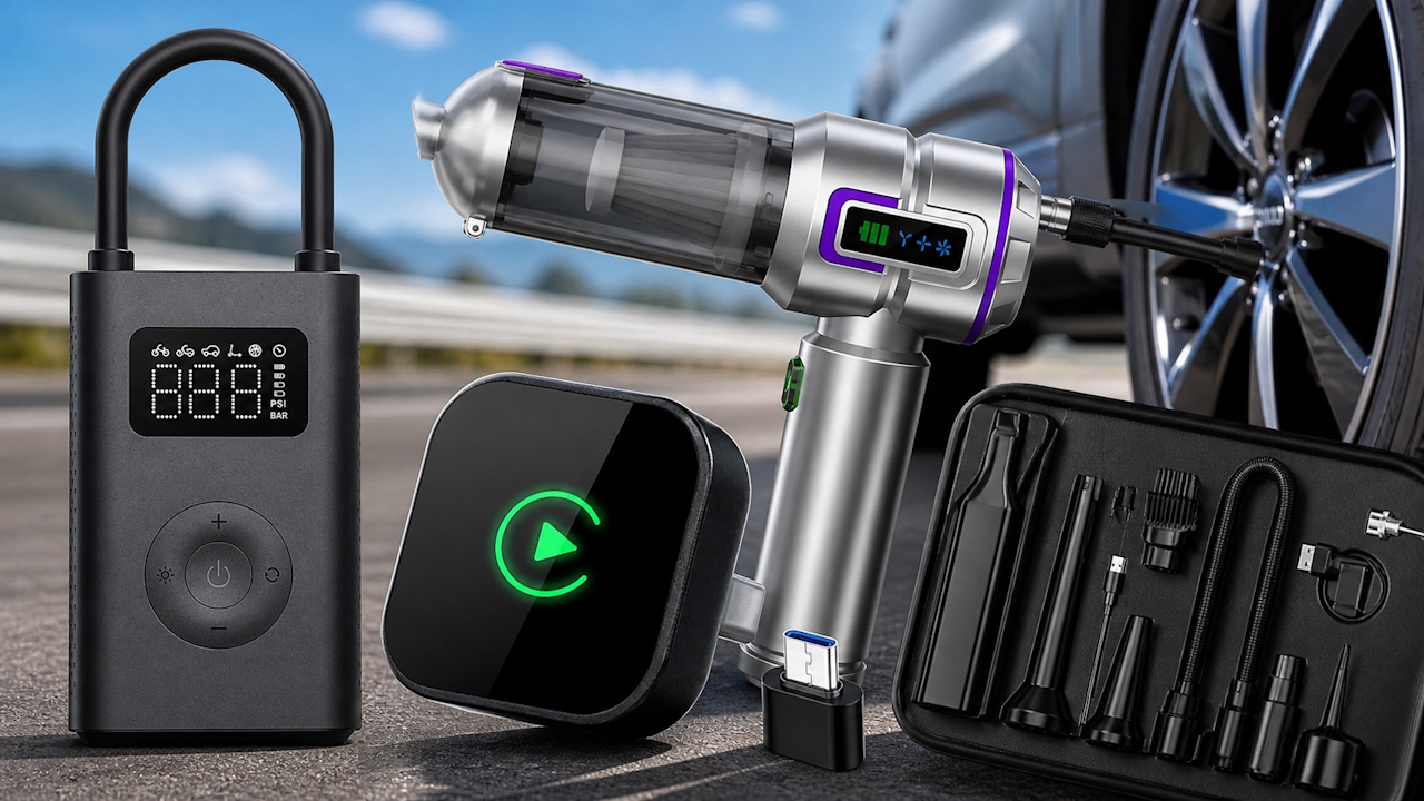 4 accessori auto indispensabili su Amazon: aspiratore, compressore e CarPlay wireless in offerta fino al 40% di sconto!
