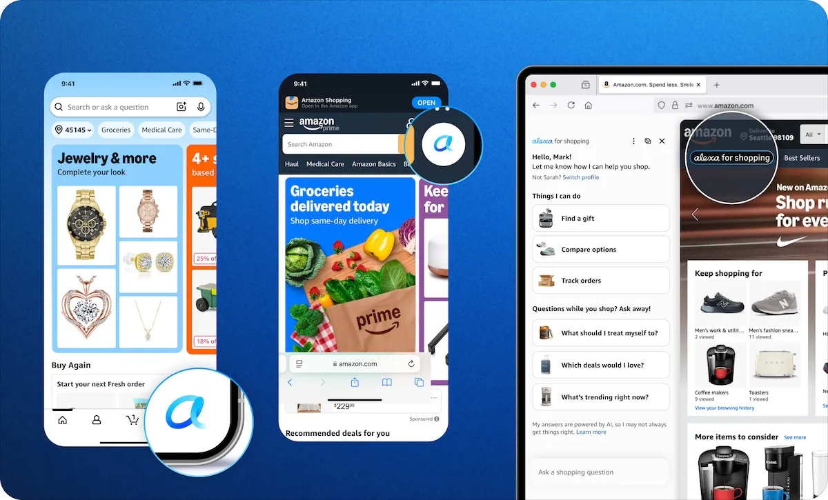 Amazon presenta un Assistente Shopping AI per la Barra di Ricerca, alimentato da Alexa