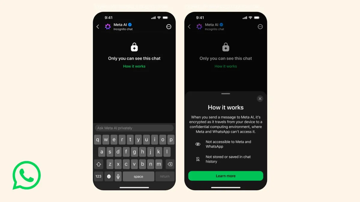 WhatsApp Lancia la Modalità Incognito nelle Chat di Meta AI