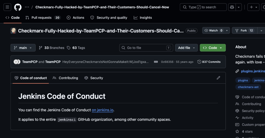 Attacco alla Supply Chain: TeamPCP Colpisce il Plugin AST di Checkmarx per Jenkins