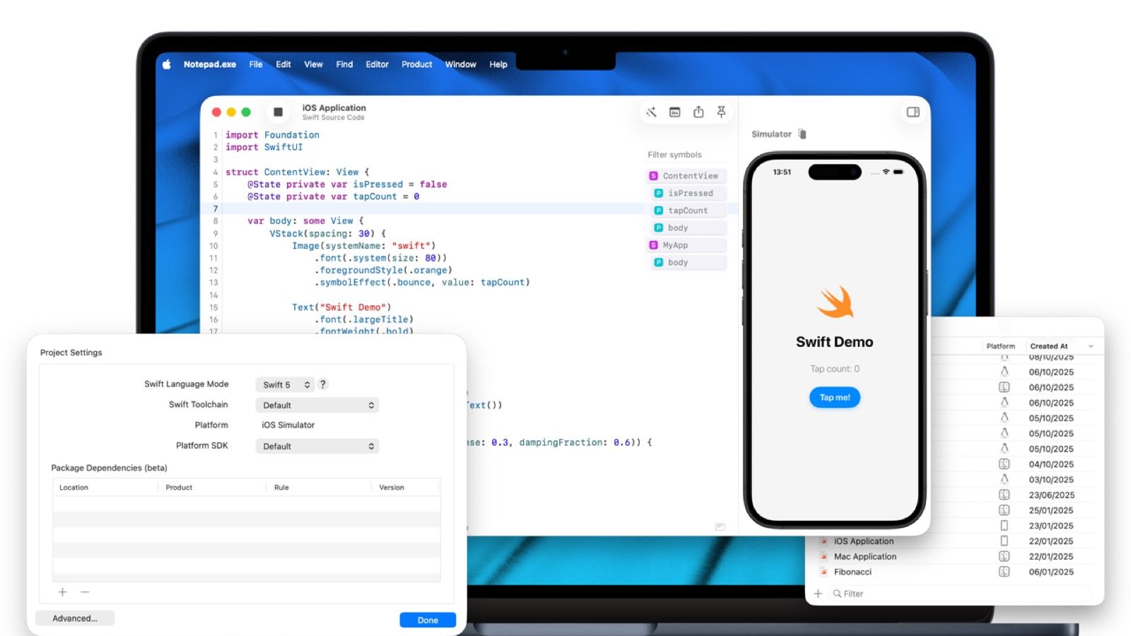 Usa Notepad.exe su Mac per eseguire Swift, Python e JavaScript senza Xcode!