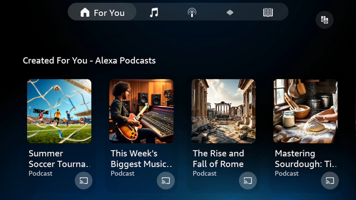 La nuova funzione di Alexa+ di Amazon può generare episodi di podcast