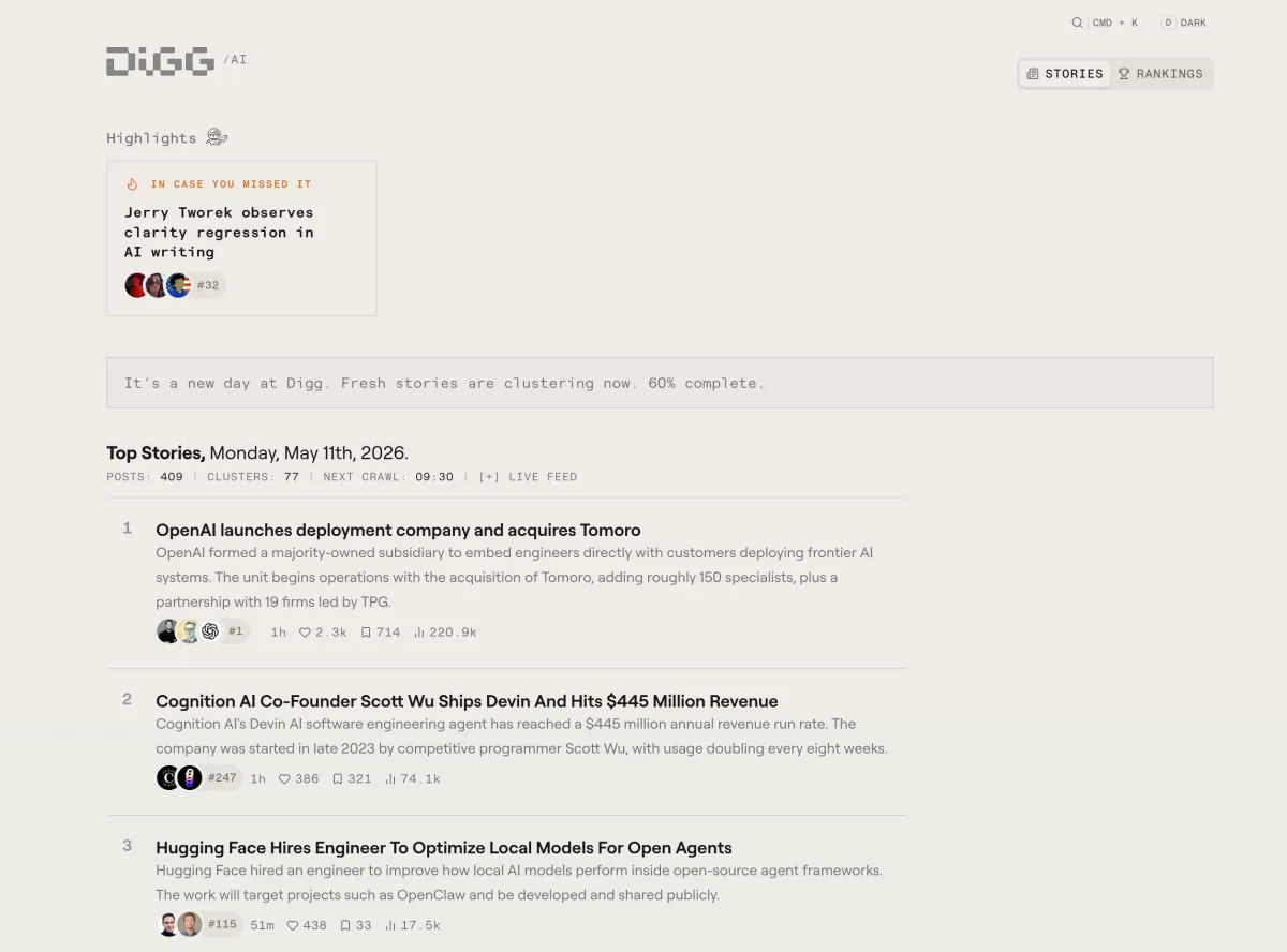Digg Riprova: il Nuovo Aggregatore di Notizie AI