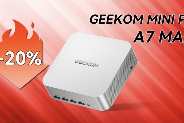GEEKOM AMD Gaming MINI PC A7 Max: approfitta del 20% di sconto immediato al prezzo più conveniente!