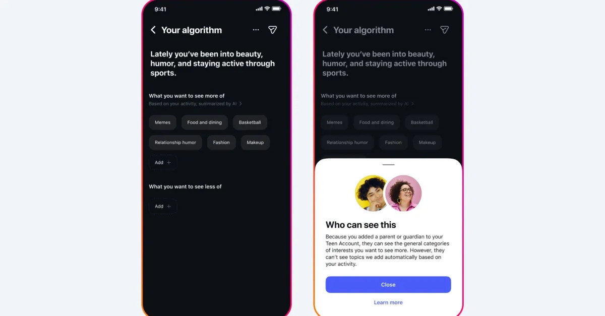Meta informerà i genitori quando i loro adolescenti aggiungono nuovi interessi nell’algoritmo di Instagram