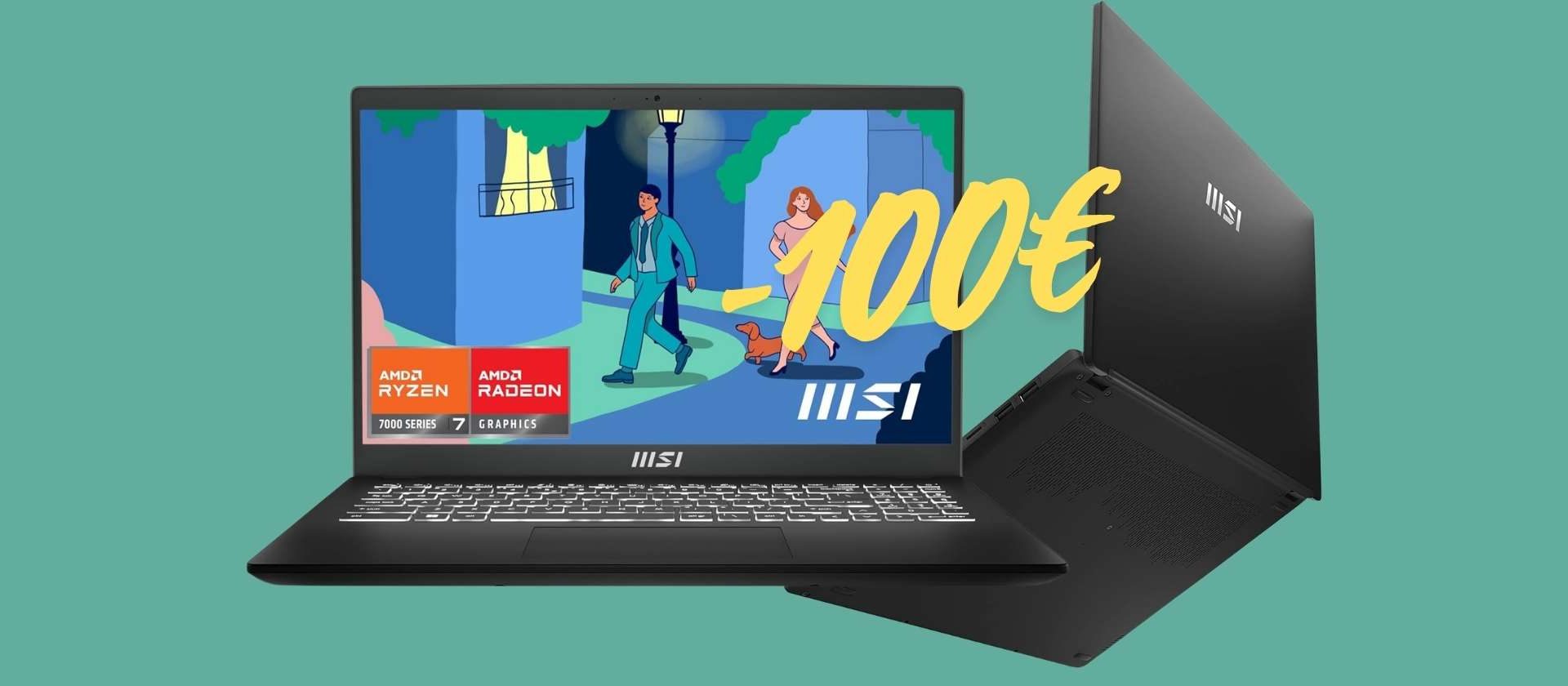 MSI Modern 15: potente notebook 15,6″ con AMD Ryzen 7 in offerta a -100€