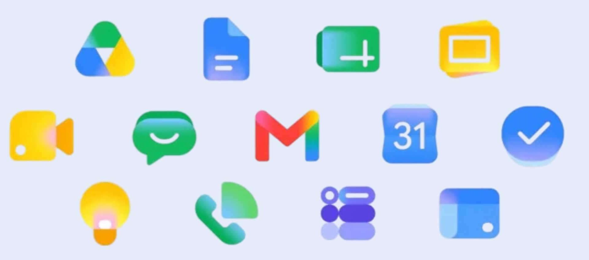 Google aggiorna le icone di Gmail, Drive e delle app di Workspace