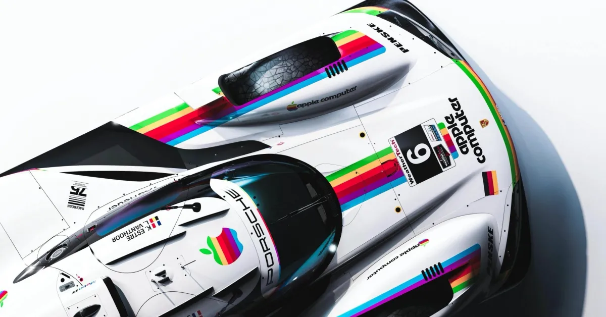 Apple e Porsche lanciano livree ispirate agli anni ’80 per le gare a Laguna Seca